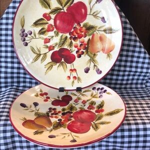Oneida Red and Purple Dinnerware Set